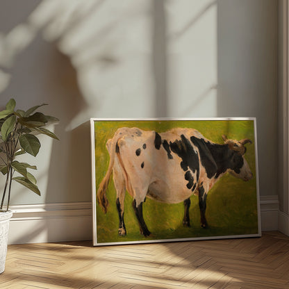 Premium Poster of Captivating Cow Artwork on a Field Painting Posters