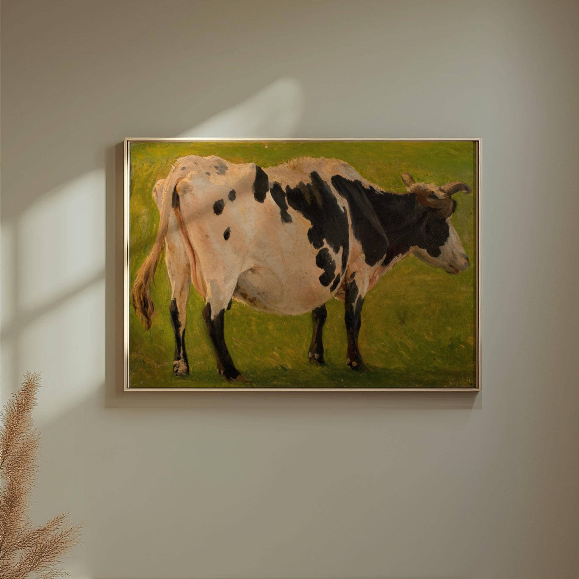 Premium Poster of Captivating Cow Artwork on a Field Painting Posters