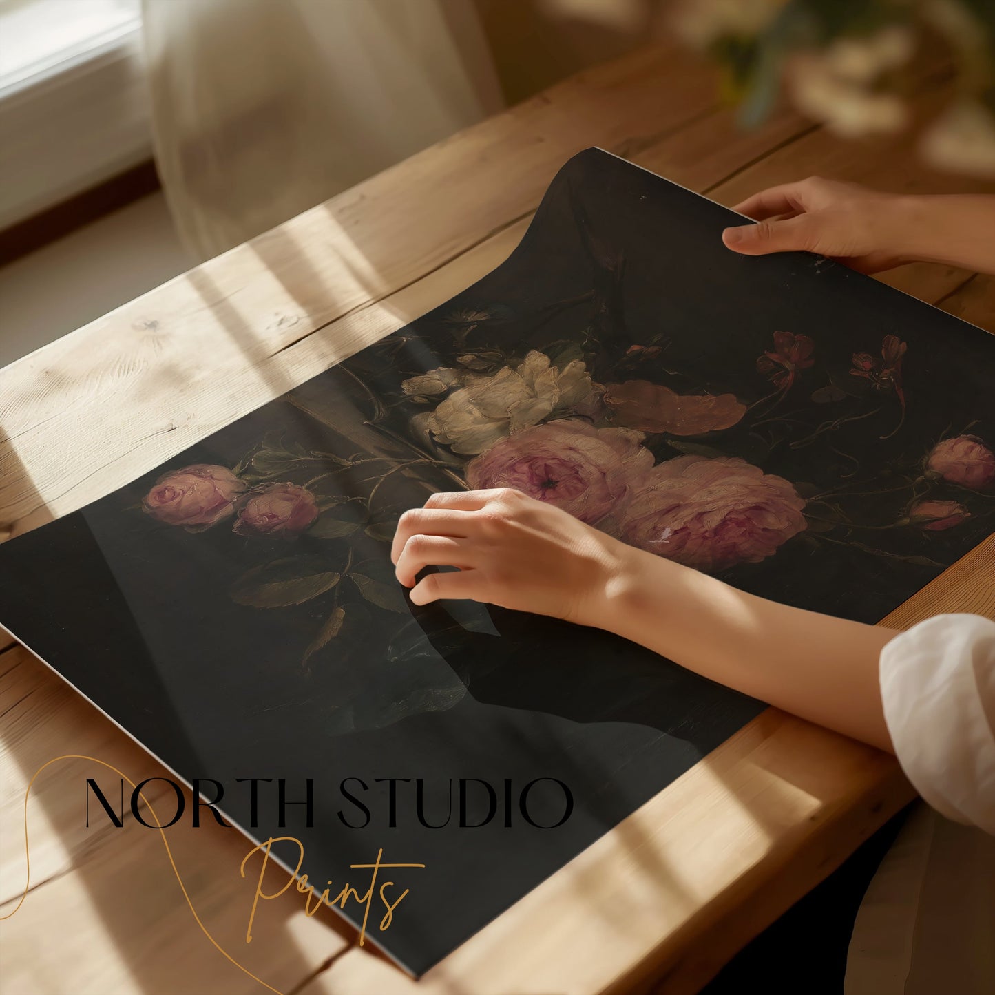 Premium Poster of Captivating Dark Floral Art Print for Home Decoration Posters