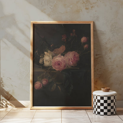 Premium Poster of Captivating Dark Floral Art Print for Home Decoration Posters