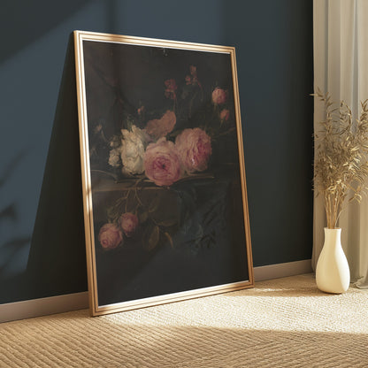 Premium Poster of Captivating Dark Floral Art Print for Home Decoration Posters