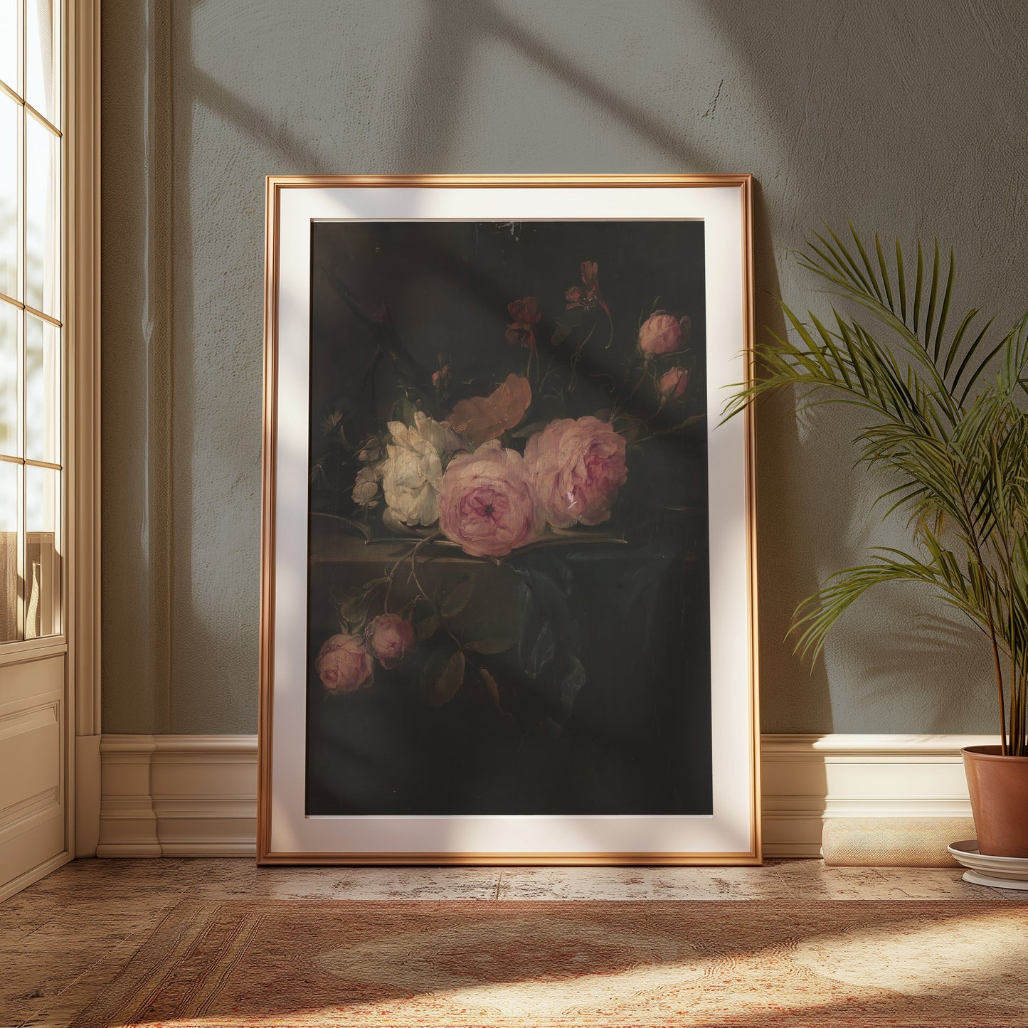 Premium Poster of Captivating Dark Floral Art Print for Home Decoration Posters
