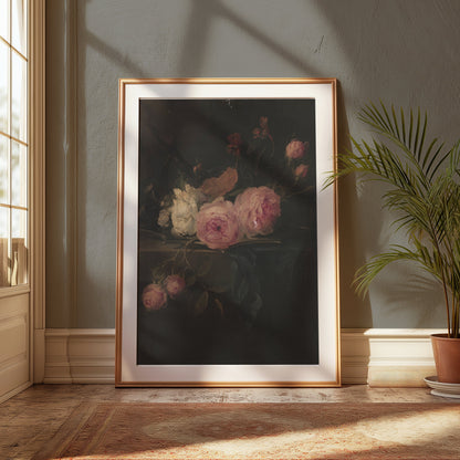 Premium Poster of Captivating Dark Floral Art Print for Home Decoration Posters
