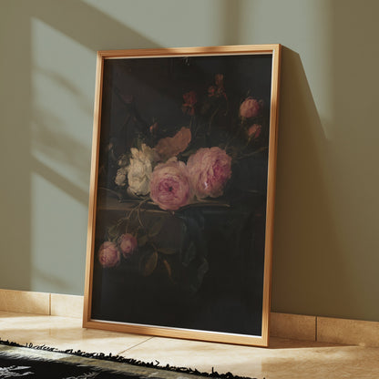 Premium Poster of Captivating Dark Floral Art Print for Home Decoration Posters