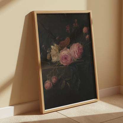 Premium Poster of Captivating Dark Floral Art Print for Home Decoration Posters