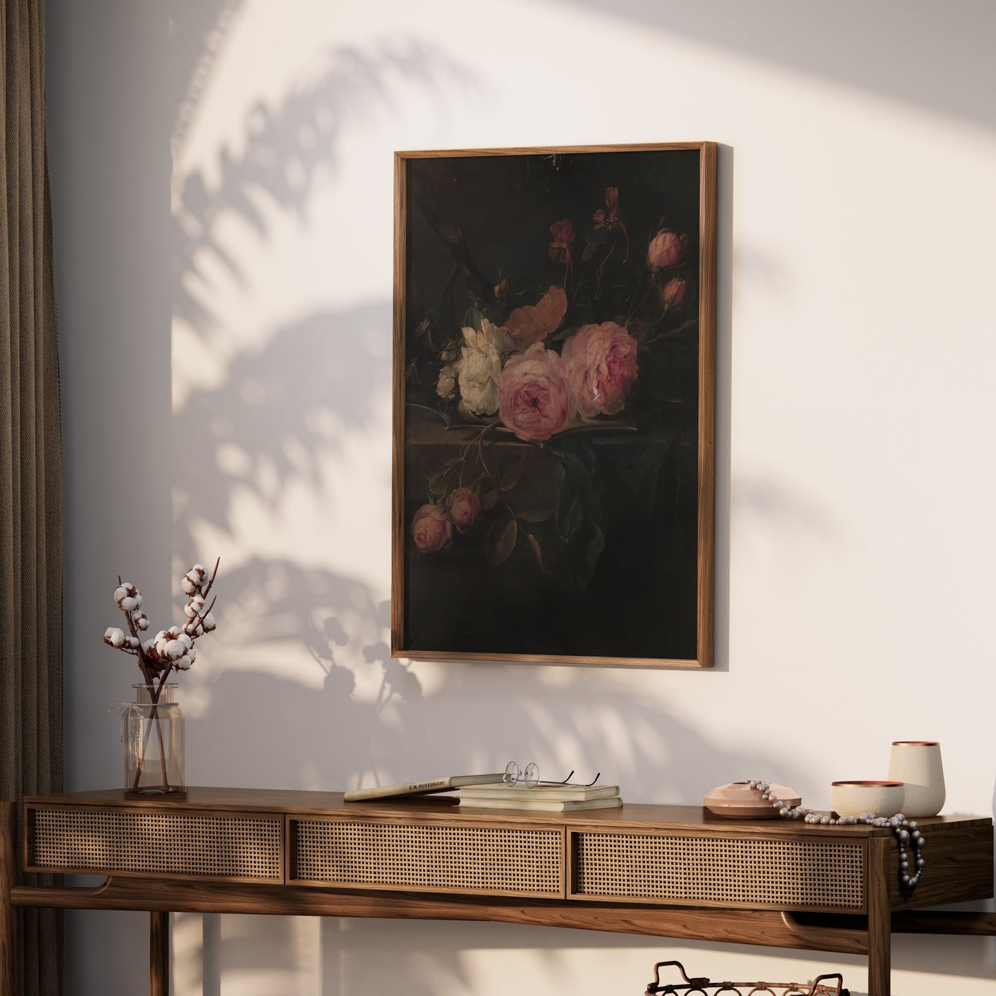 Premium Poster of Captivating Dark Floral Art Print for Home Decoration Posters