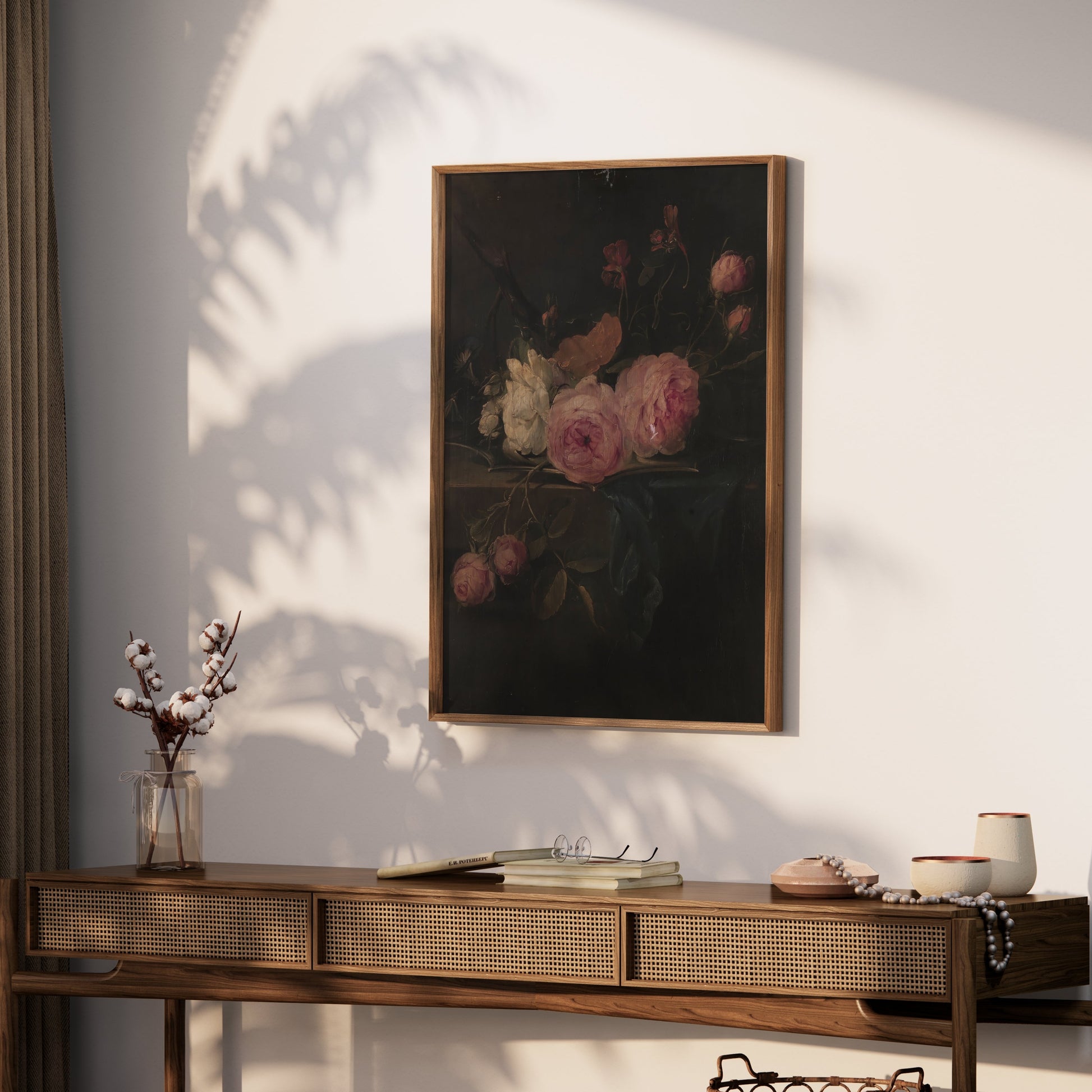 Premium Poster of Captivating Dark Floral Art Print for Home Decoration Posters