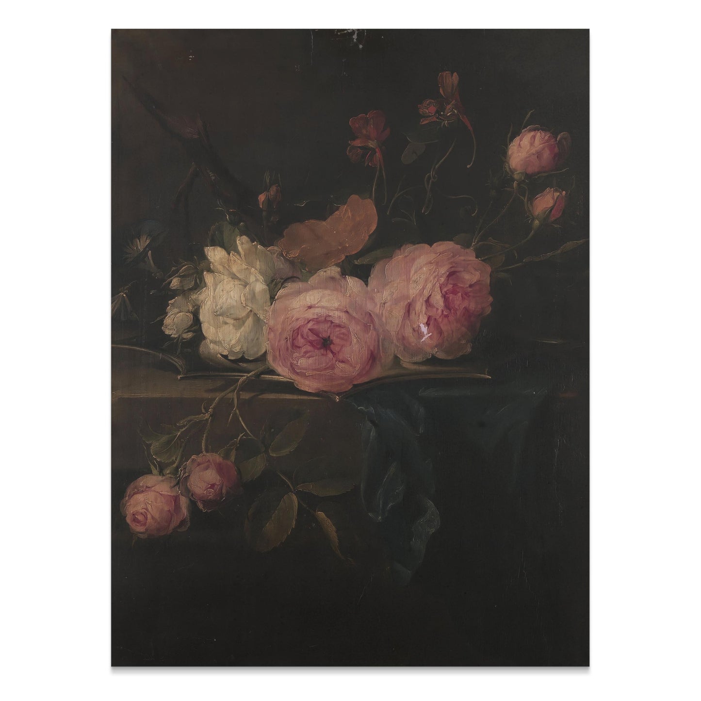 Premium Poster of Captivating Dark Floral Art Print for Home Decoration Posters
