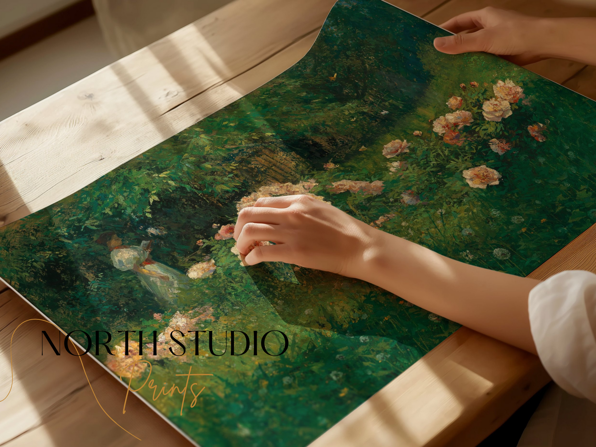 Premium Poster of Captivating Garden Scene With Blossoming Flowers Posters