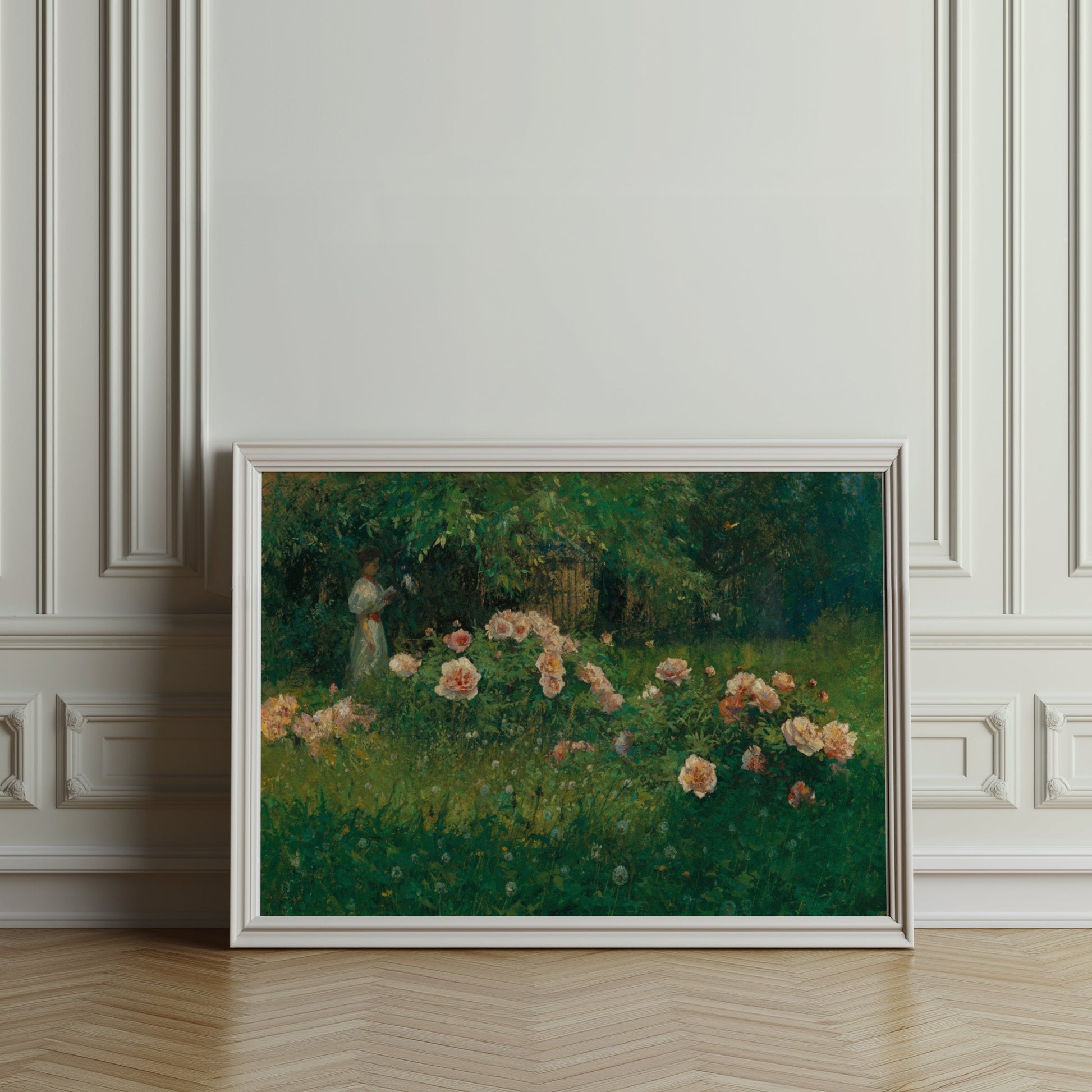 Premium Poster of Captivating Garden Scene With Blossoming Flowers Posters