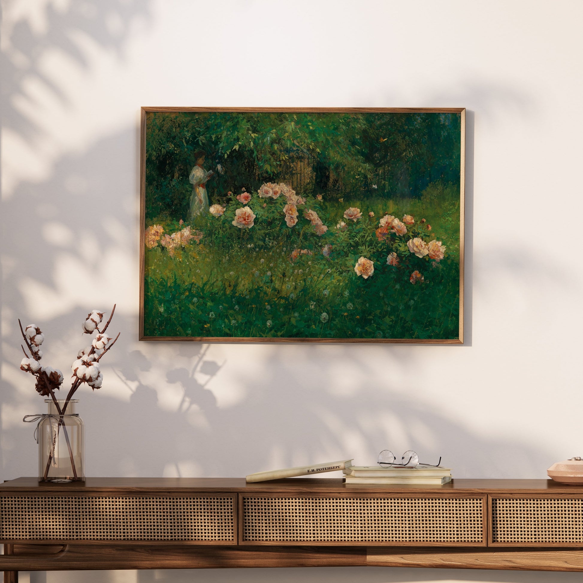 Premium Poster of Captivating Garden Scene With Blossoming Flowers Posters