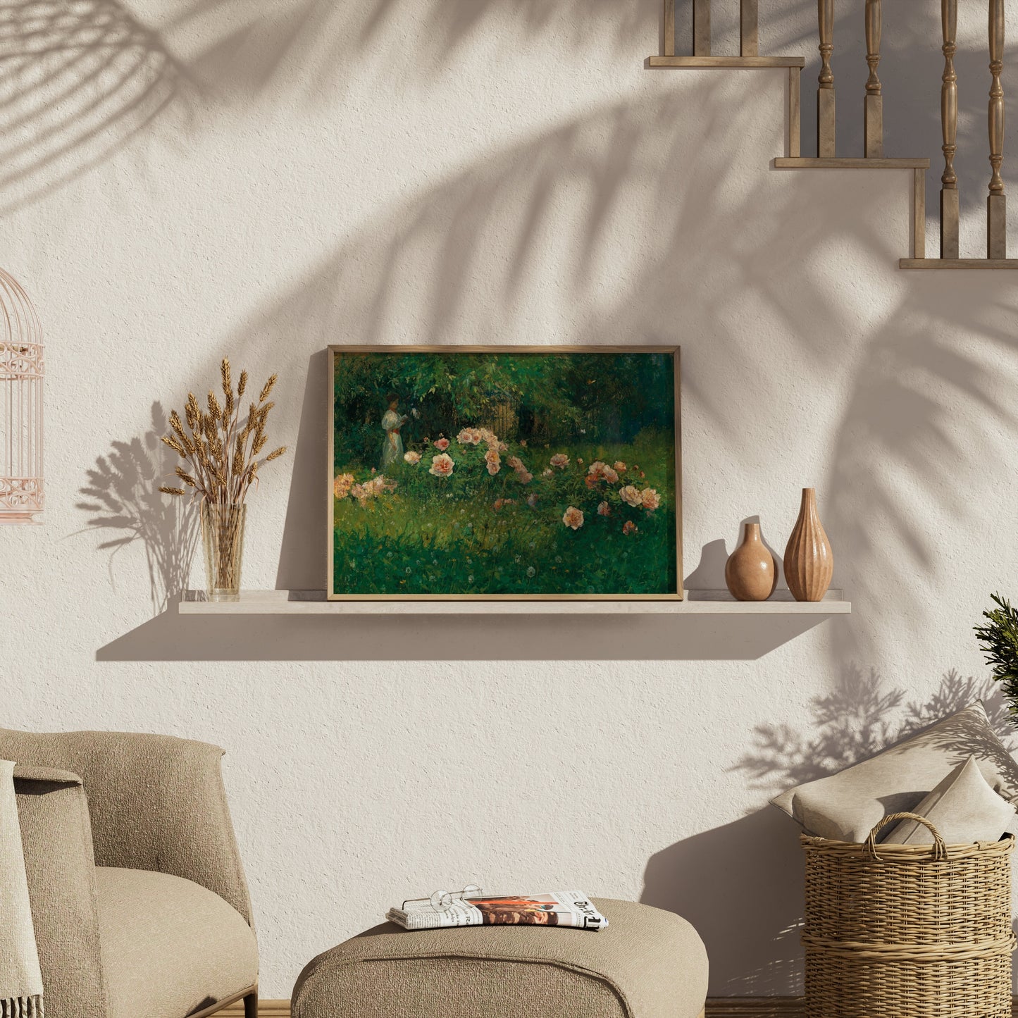 Premium Poster of Captivating Garden Scene With Blossoming Flowers Posters