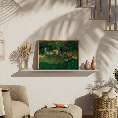Premium Poster of Captivating Garden Scene With Blossoming Flowers Posters
