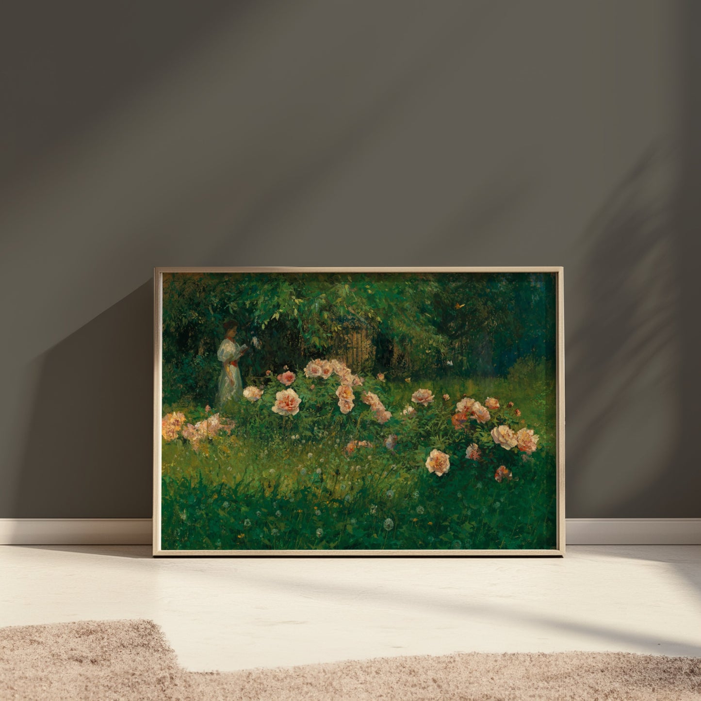 Premium Poster of Captivating Garden Scene With Blossoming Flowers Posters