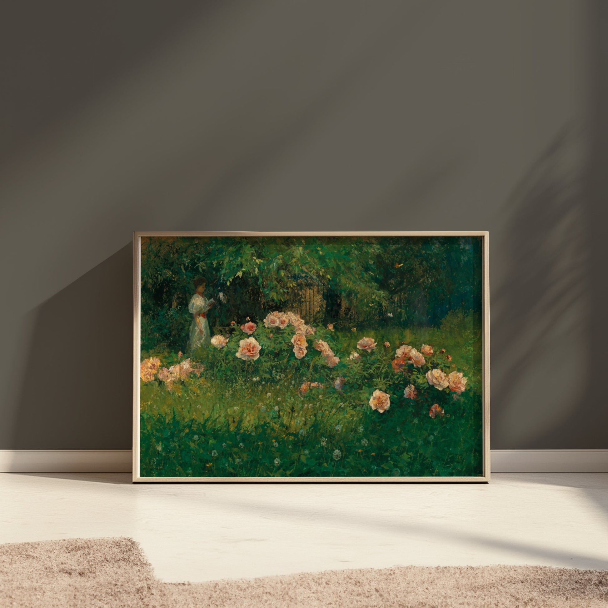 Premium Poster of Captivating Garden Scene With Blossoming Flowers Posters