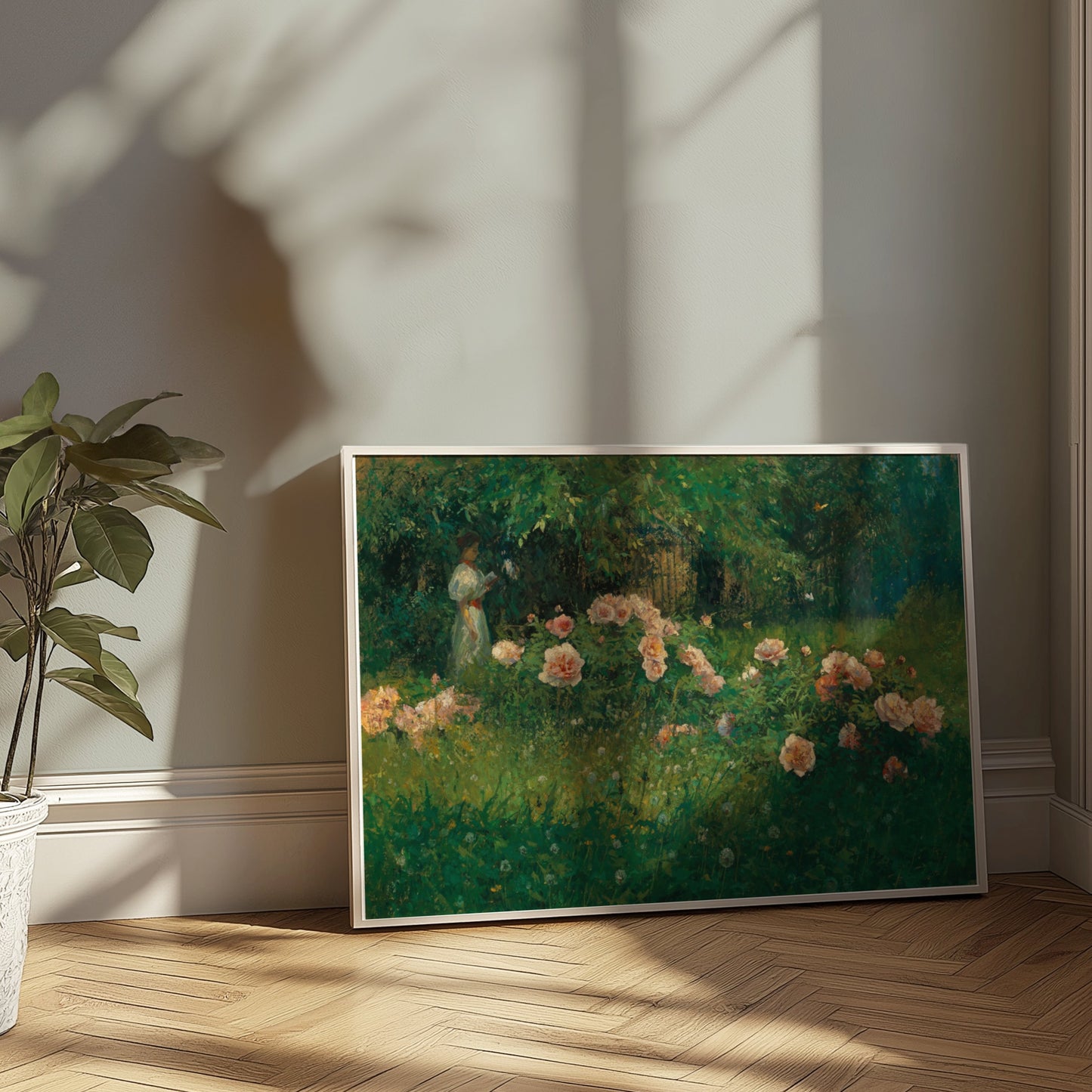 Premium Poster of Captivating Garden Scene With Blossoming Flowers Posters