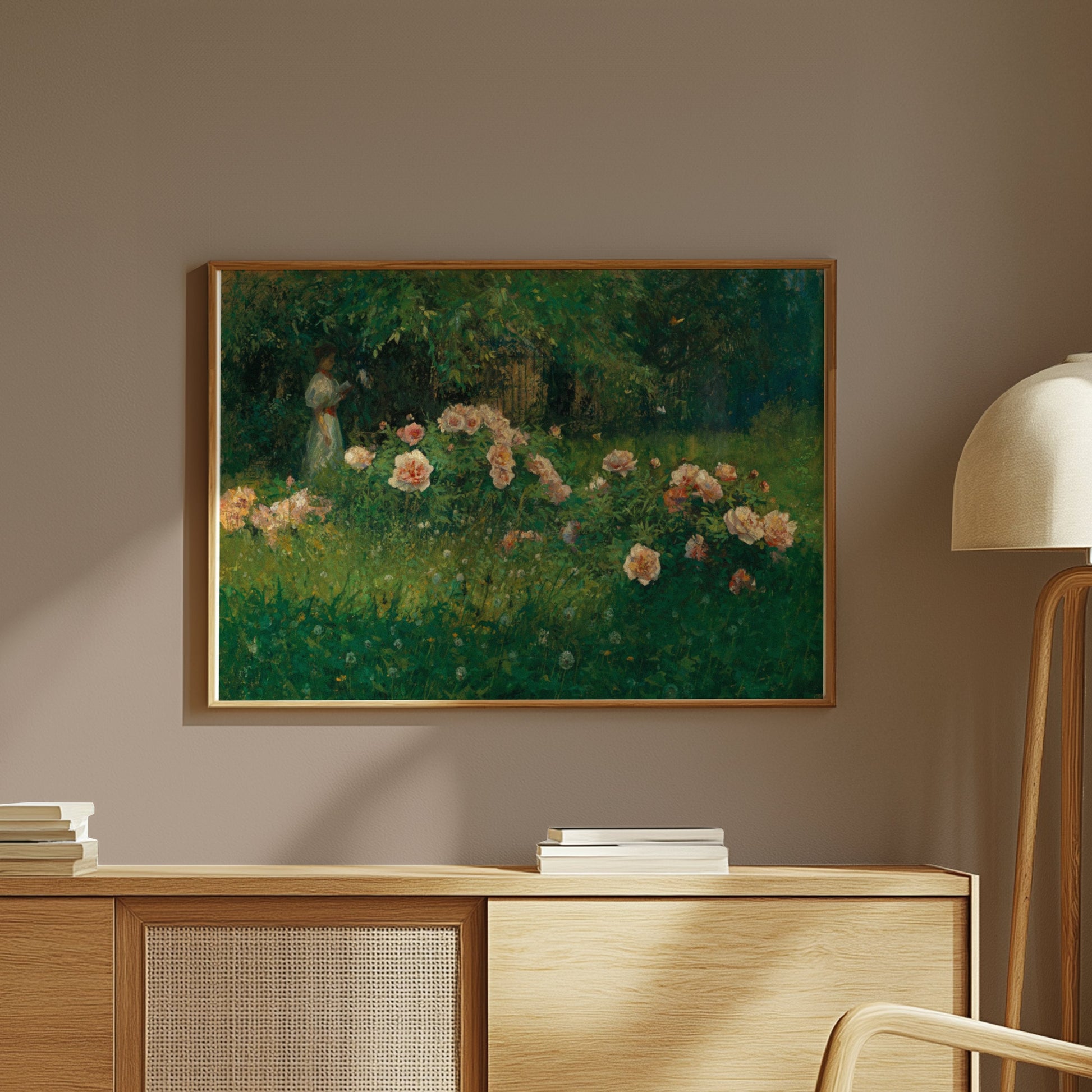 Premium Poster of Captivating Garden Scene With Blossoming Flowers Posters