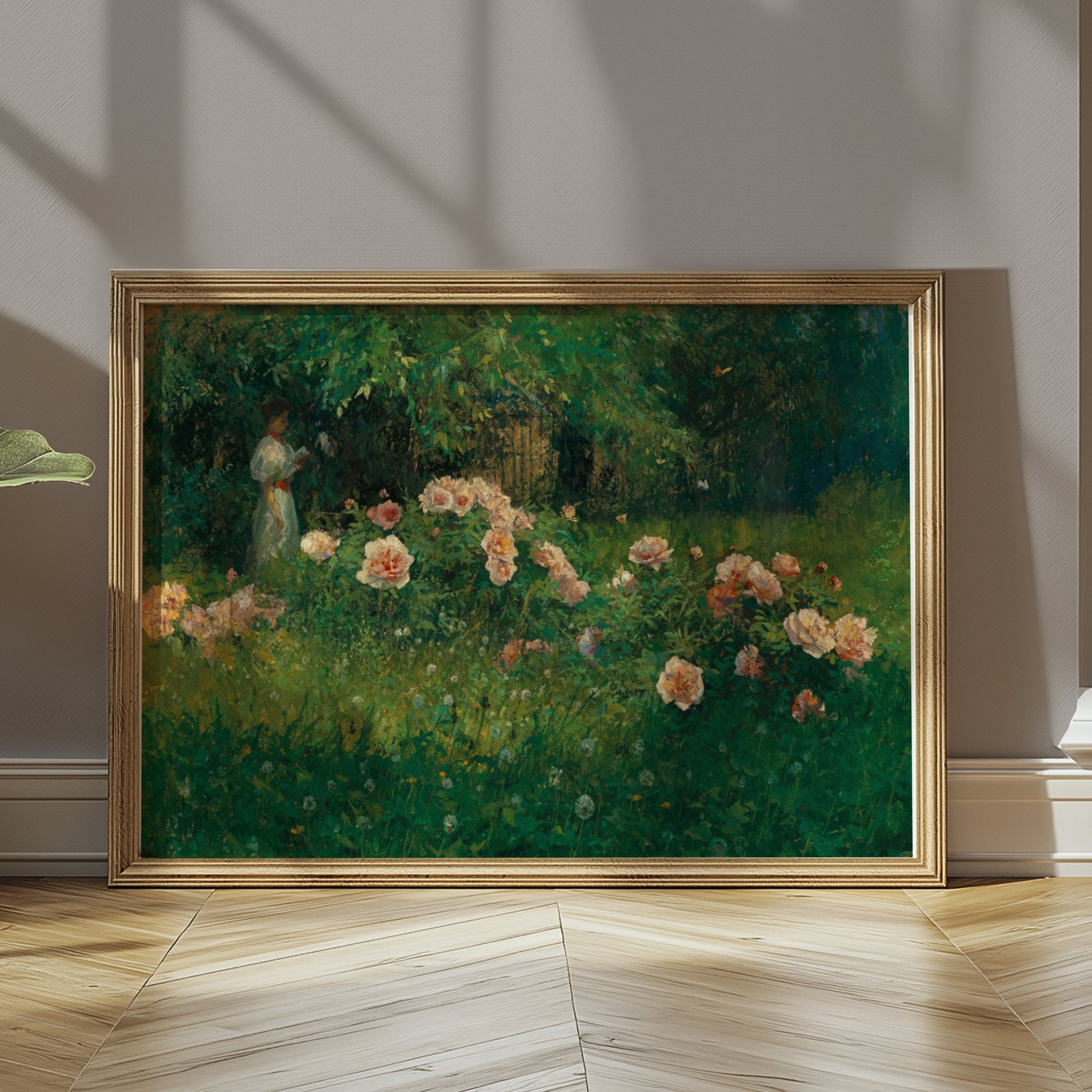 Premium Poster of Captivating Garden Scene With Blossoming Flowers Posters