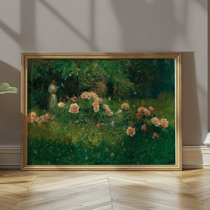 Premium Poster of Captivating Garden Scene With Blossoming Flowers Posters