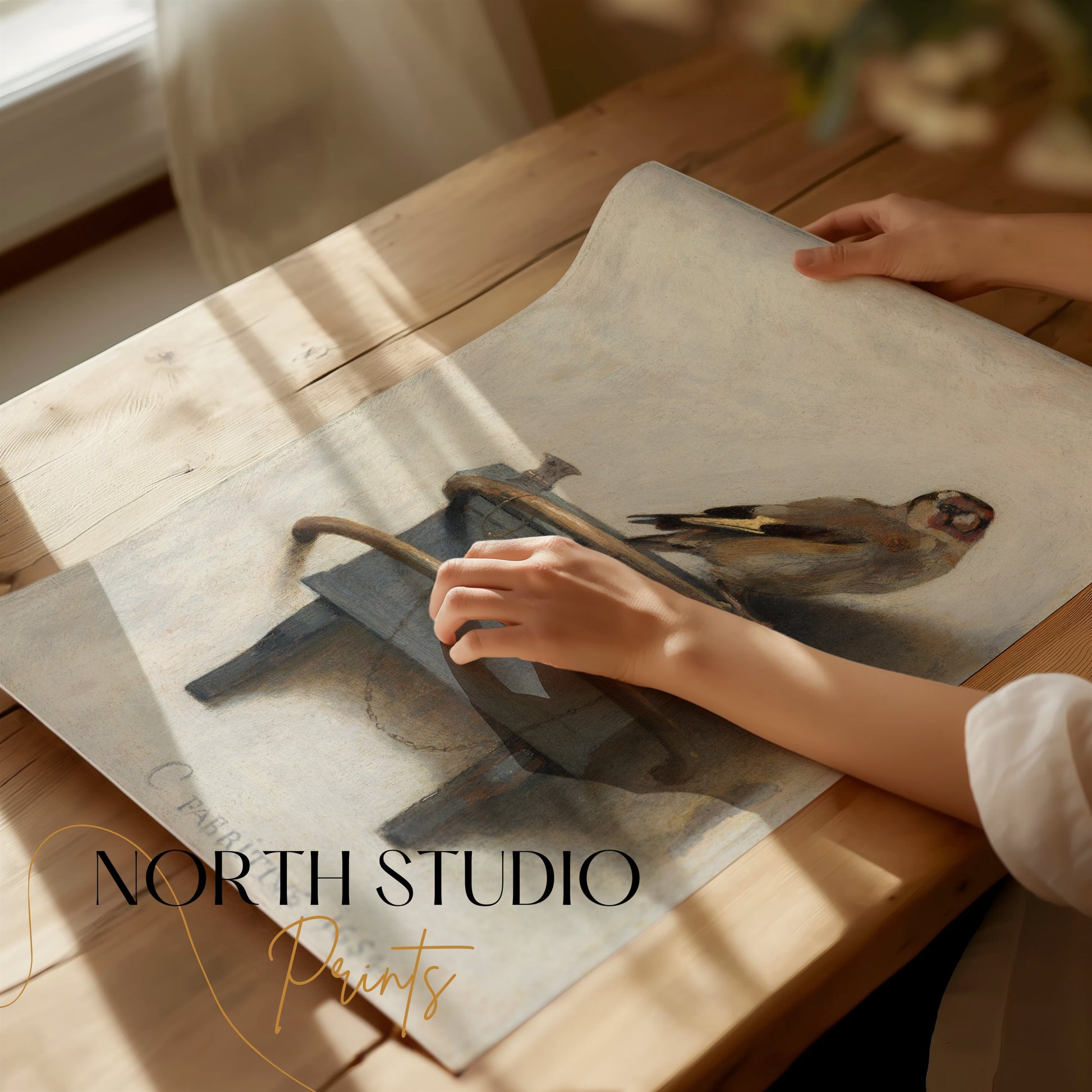 Premium Poster of Captivating Goldfinch Painting on Display Posters