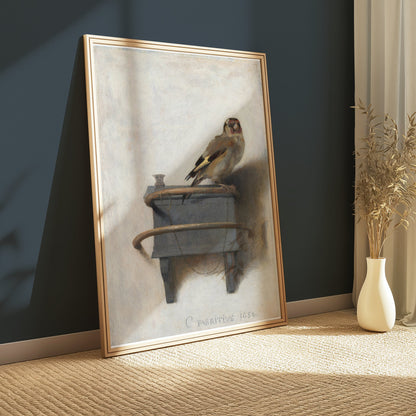 Premium Poster of Captivating Goldfinch Painting on Display Posters