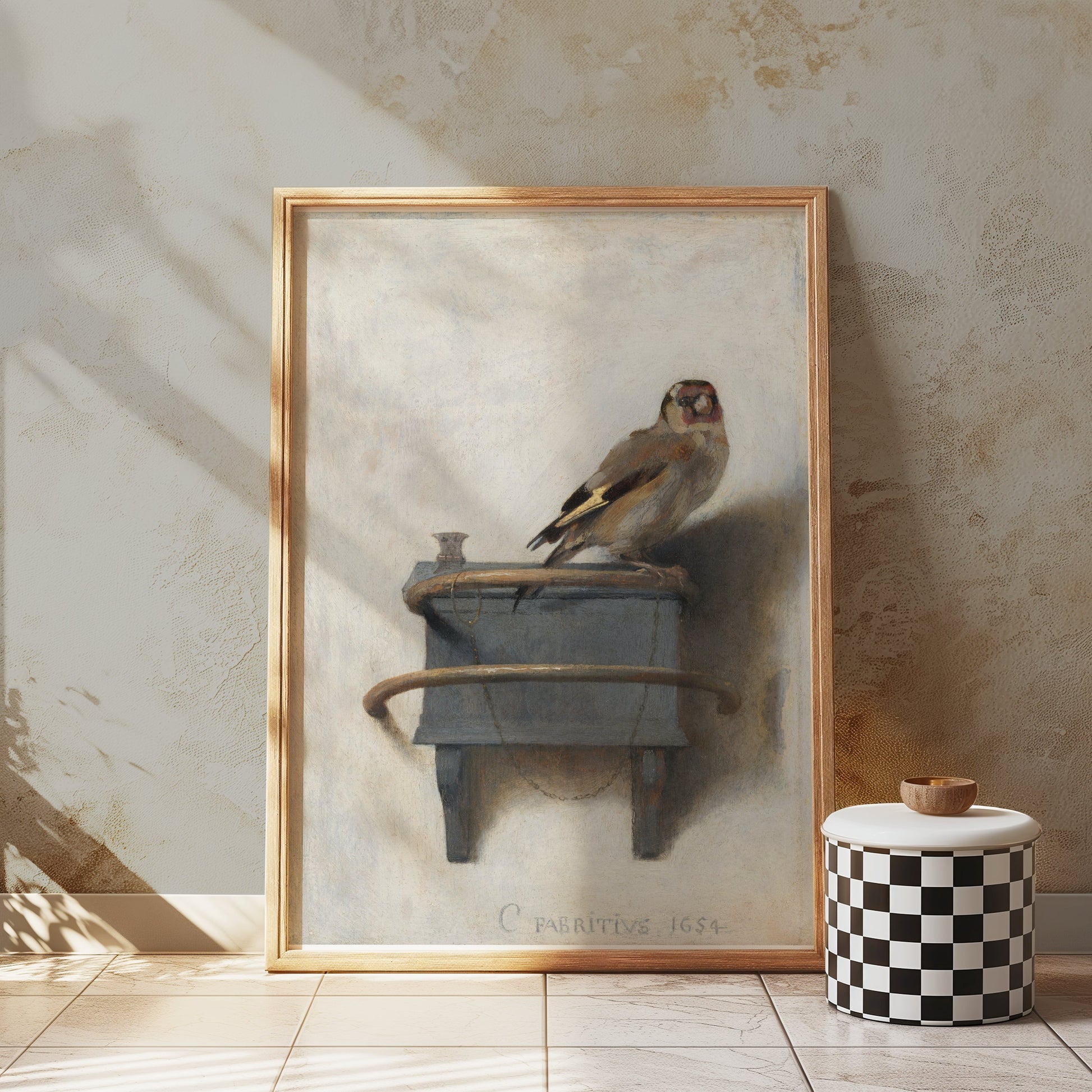 Premium Poster of Captivating Goldfinch Painting on Display Posters