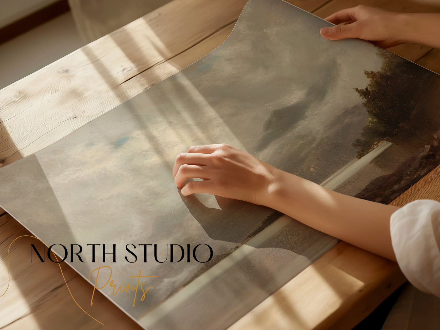 Premium Poster of Captivating Landscape Lake Scene with Mountains Posters