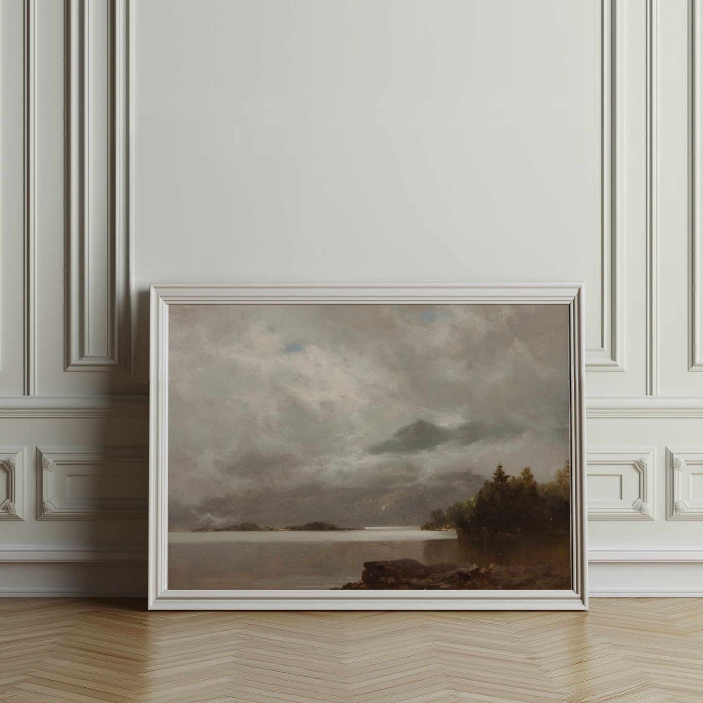 Premium Poster of Captivating Landscape Lake Scene with Mountains Posters