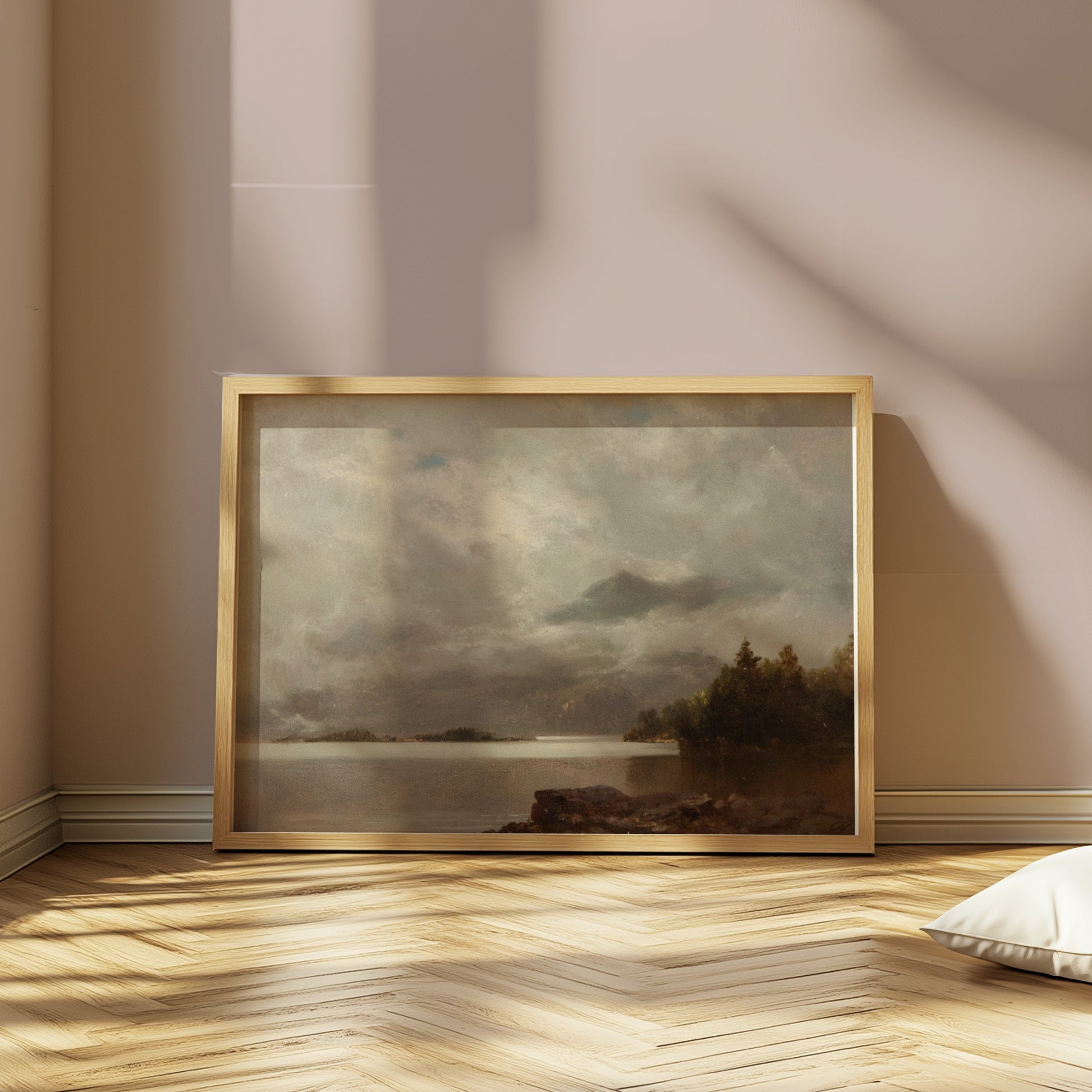 Premium Poster of Captivating Landscape Lake Scene with Mountains Posters