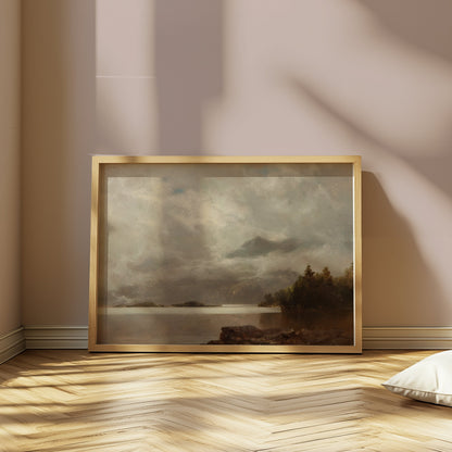 Premium Poster of Captivating Landscape Lake Scene with Mountains Posters