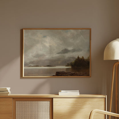 Premium Poster of Captivating Landscape Lake Scene with Mountains Posters