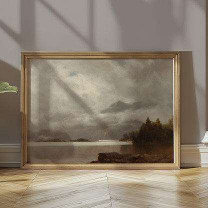 Premium Poster of Captivating Landscape Lake Scene with Mountains Posters