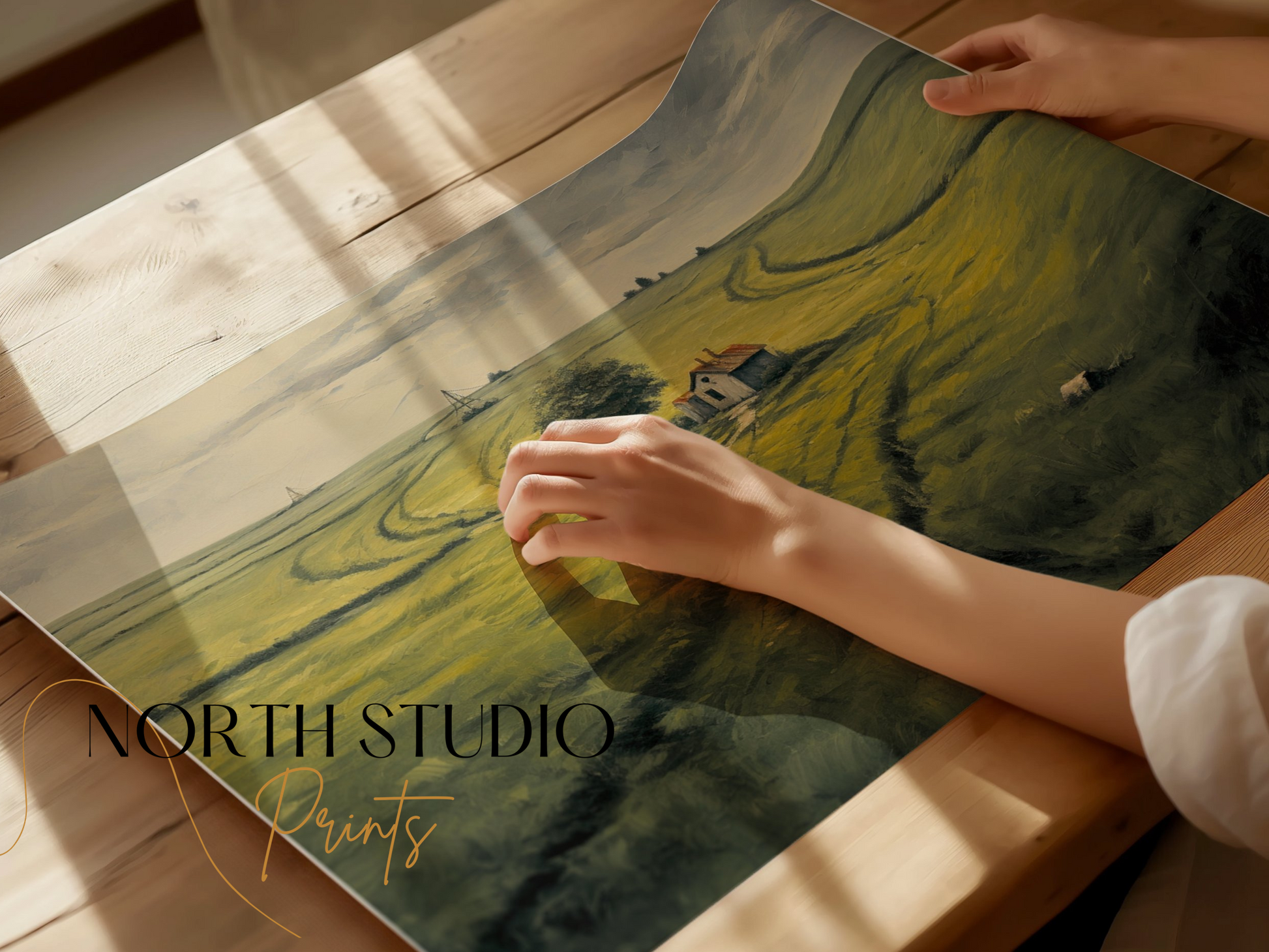 Premium Poster of Captivating Rural Landscape Pathway Artwork Posters