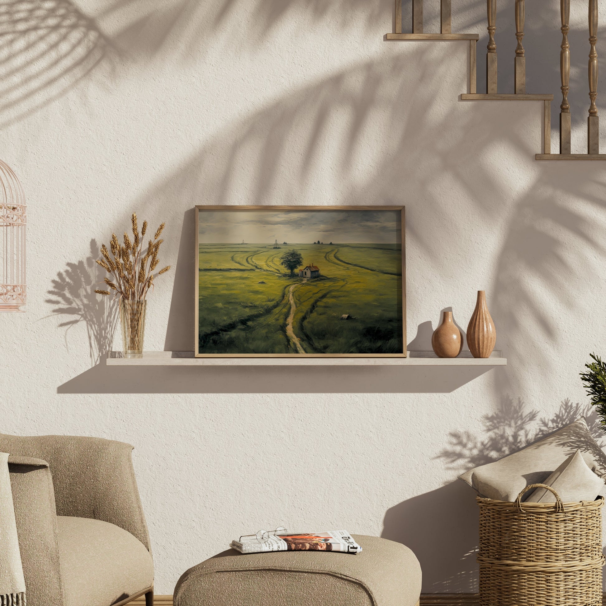 Premium Poster of Captivating Rural Landscape Pathway Artwork Posters