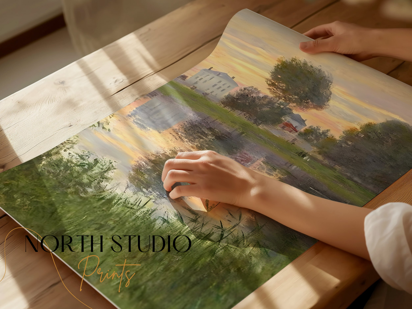 Premium Poster of Captivating Sunset Scenic Lake Reflection Art Print Posters