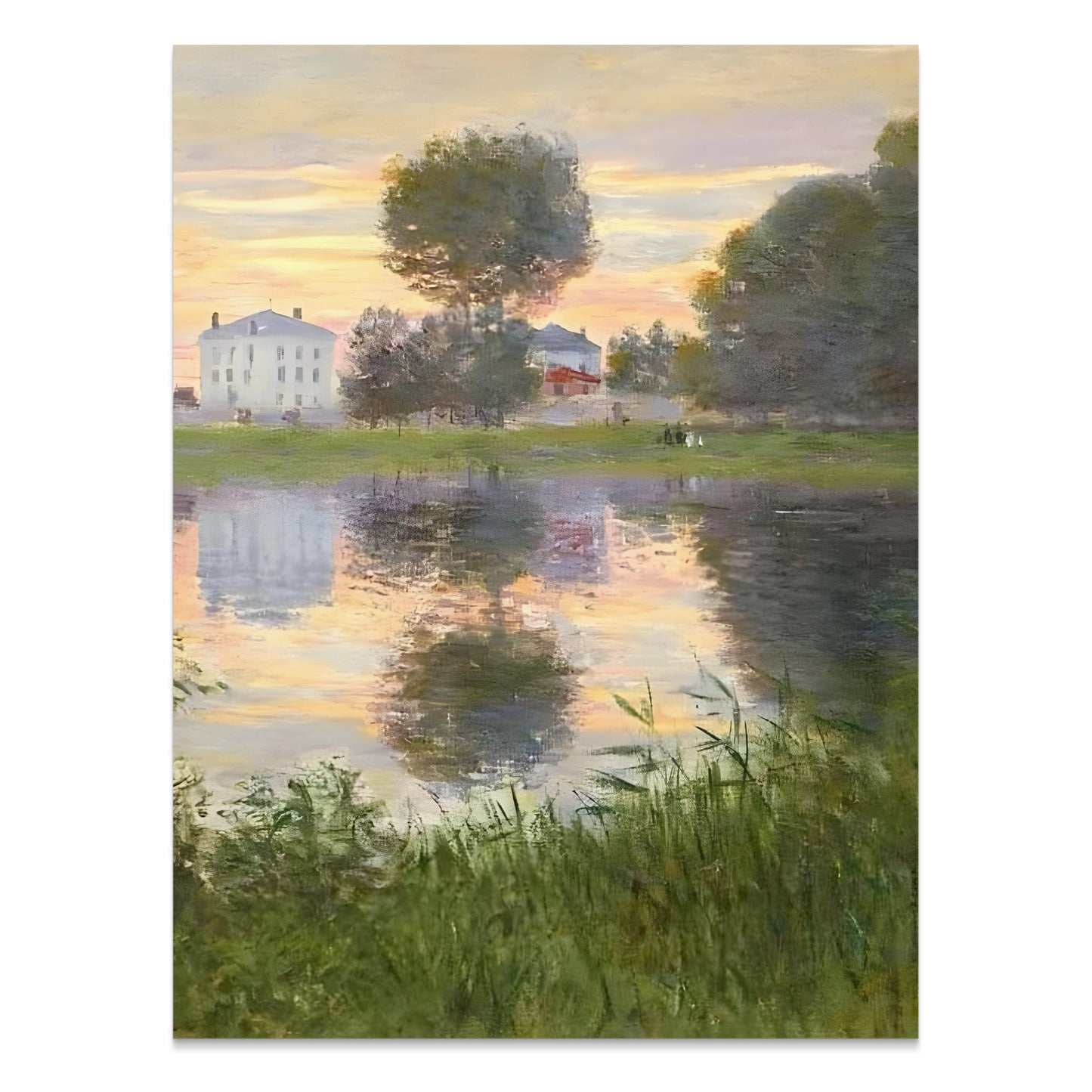 Premium Poster of Captivating Sunset Scenic Lake Reflection Art Print Posters