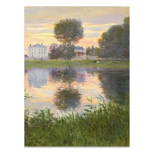 Premium Poster of Captivating Sunset Scenic Lake Reflection Art Print Posters