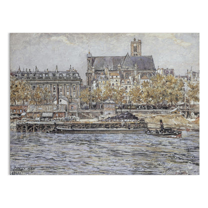 Premium Poster of Captivating Vintage Cityscape of River and Cathedral Posters