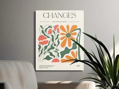 Premium Poster of Changes Floral Wall Art Design Canvas Wraps