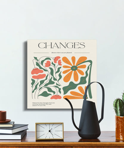 Premium Poster of Changes Floral Wall Art Design Canvas Wraps