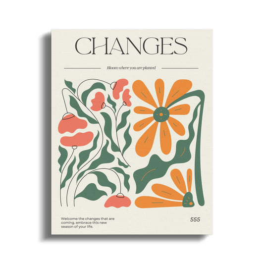 Premium Poster of Changes Floral Wall Art Design Canvas Wraps