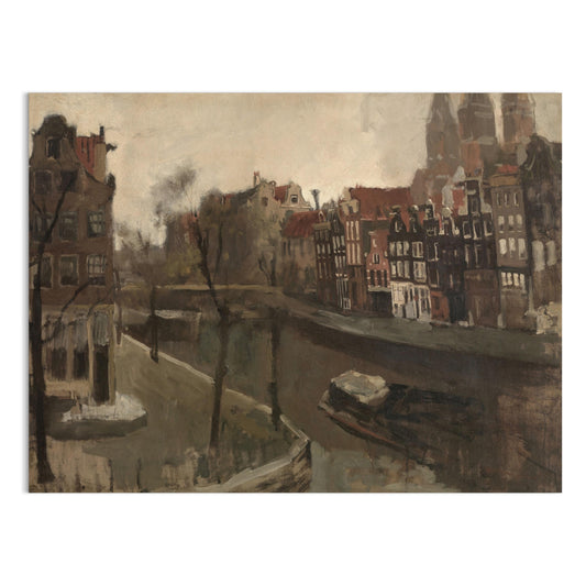 Premium Poster of Charming Canal Houses Comfortable View Posters