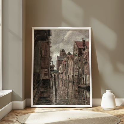 Premium Poster of Charming Canal Scene Vintage Architecture Art Posters