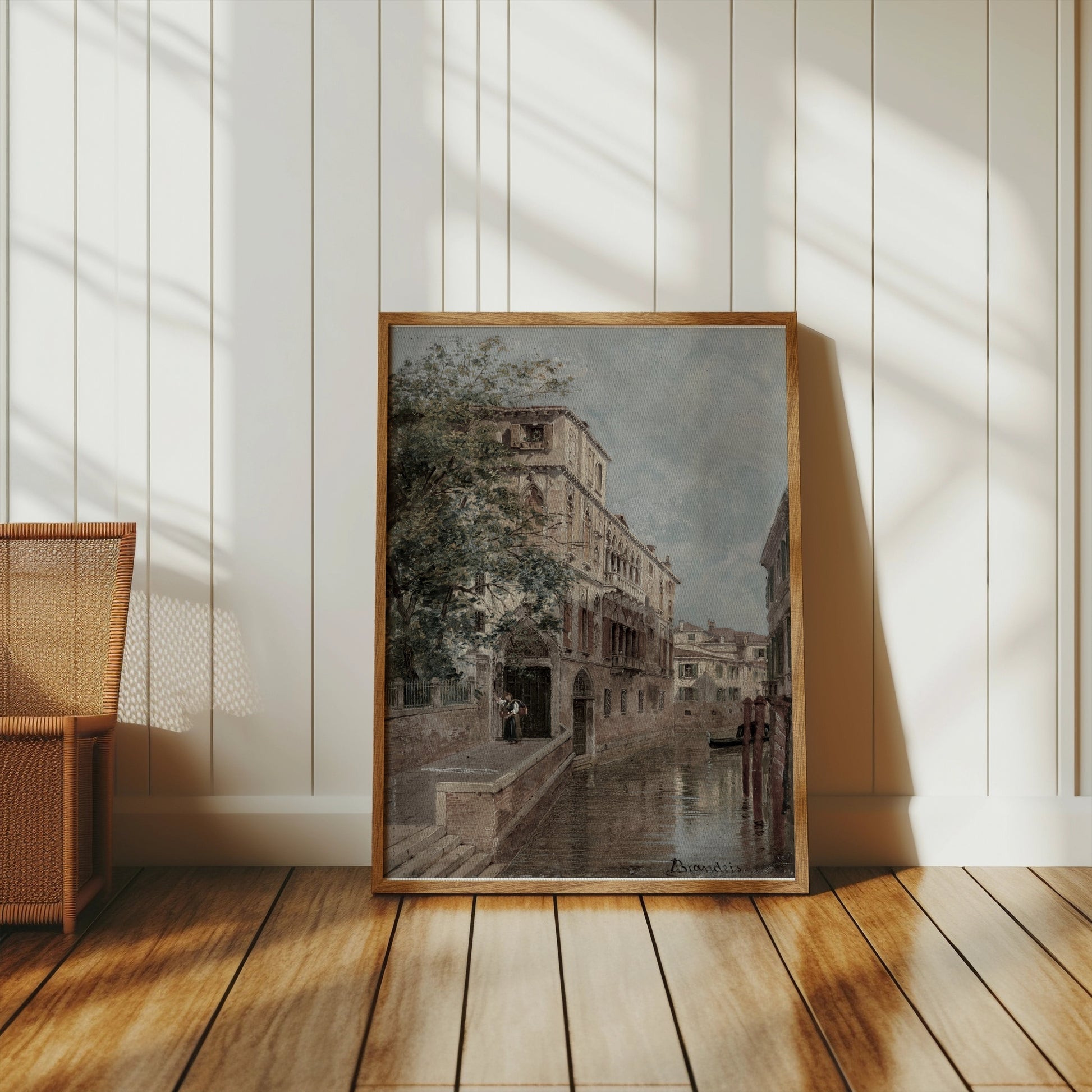 Premium Poster of Charming Classic Canal Cityscape Artwork Posters
