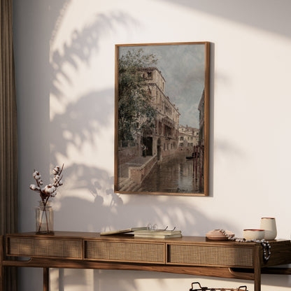 Premium Poster of Charming Classic Canal Cityscape Artwork Posters