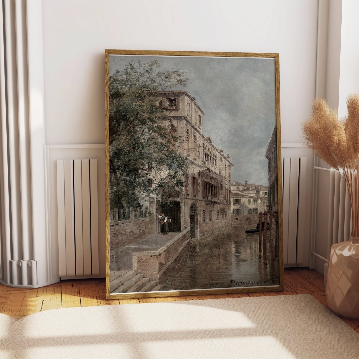 Premium Poster of Charming Classic Canal Cityscape Artwork Posters