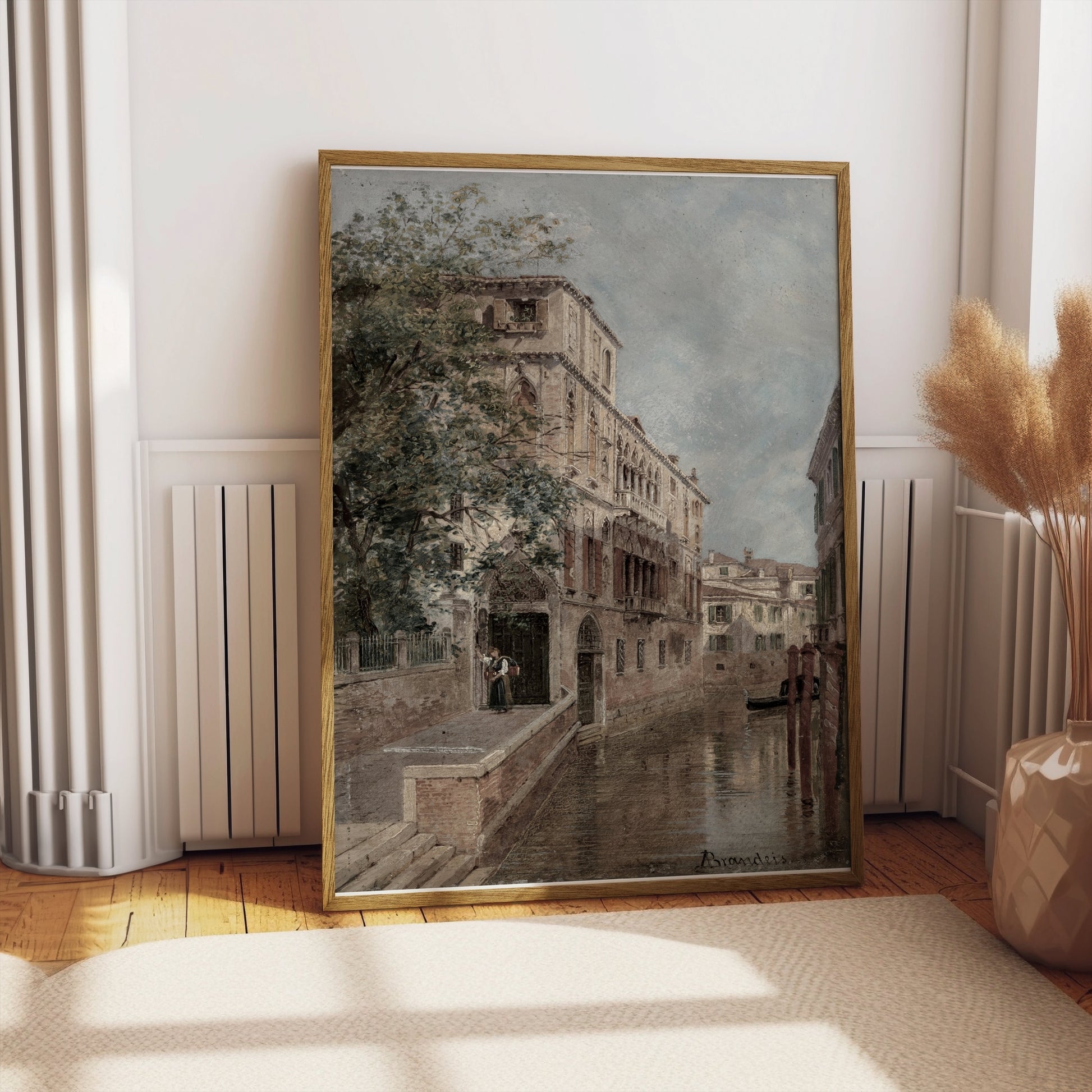 Premium Poster of Charming Classic Canal Cityscape Artwork Posters