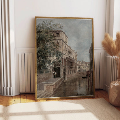 Premium Poster of Charming Classic Canal Cityscape Artwork Posters