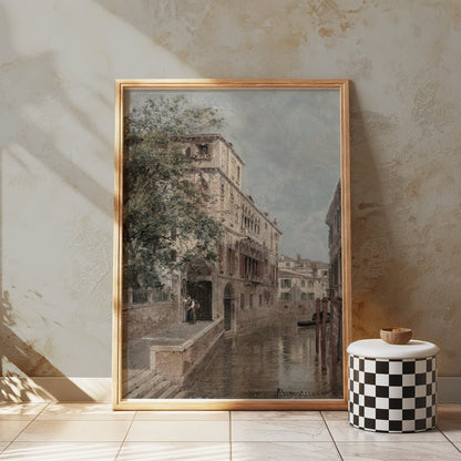 Premium Poster of Charming Classic Canal Cityscape Artwork Posters