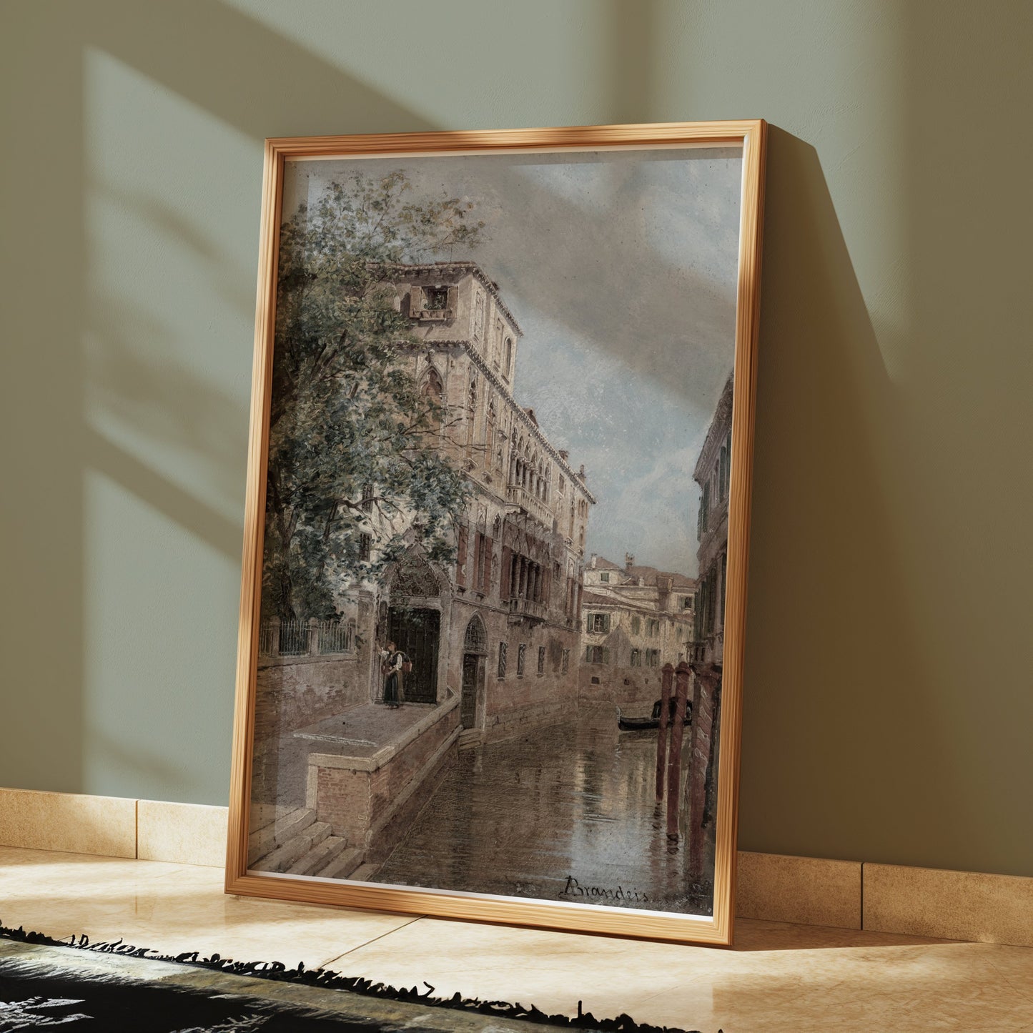 Premium Poster of Charming Classic Canal Cityscape Artwork Posters